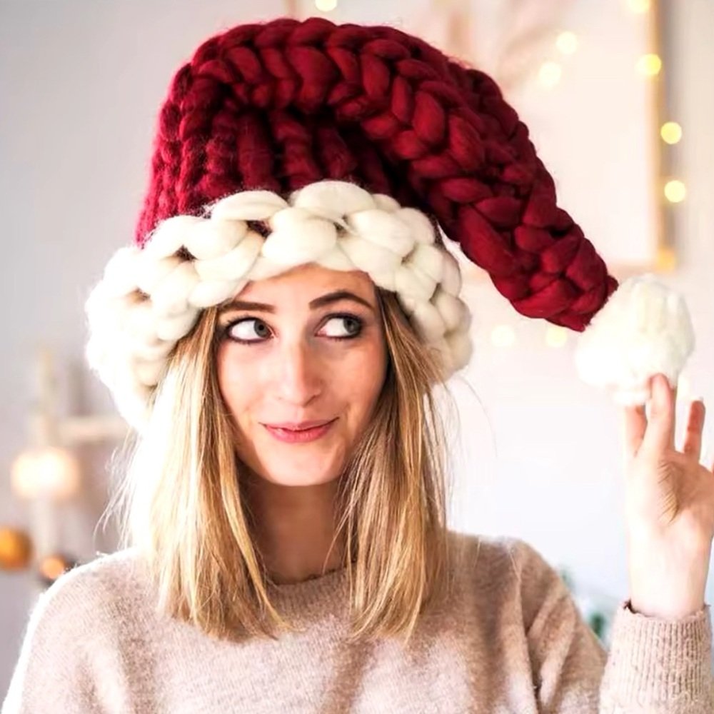 Crochet Knitted Christmas Holiday Santa Hats